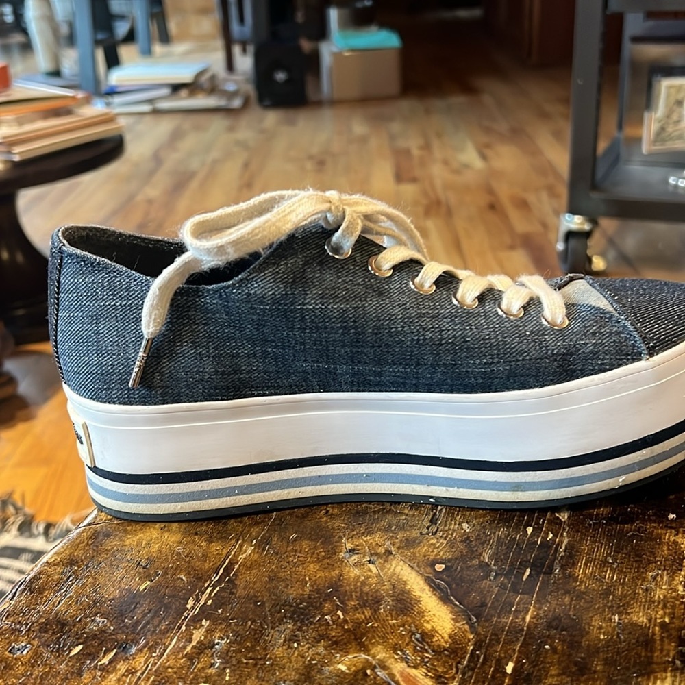 Michael Kors Women’s Ronnie Platform Sneakers Blue Denim Sz 7.5,  Indigo - Picture 7 of 16